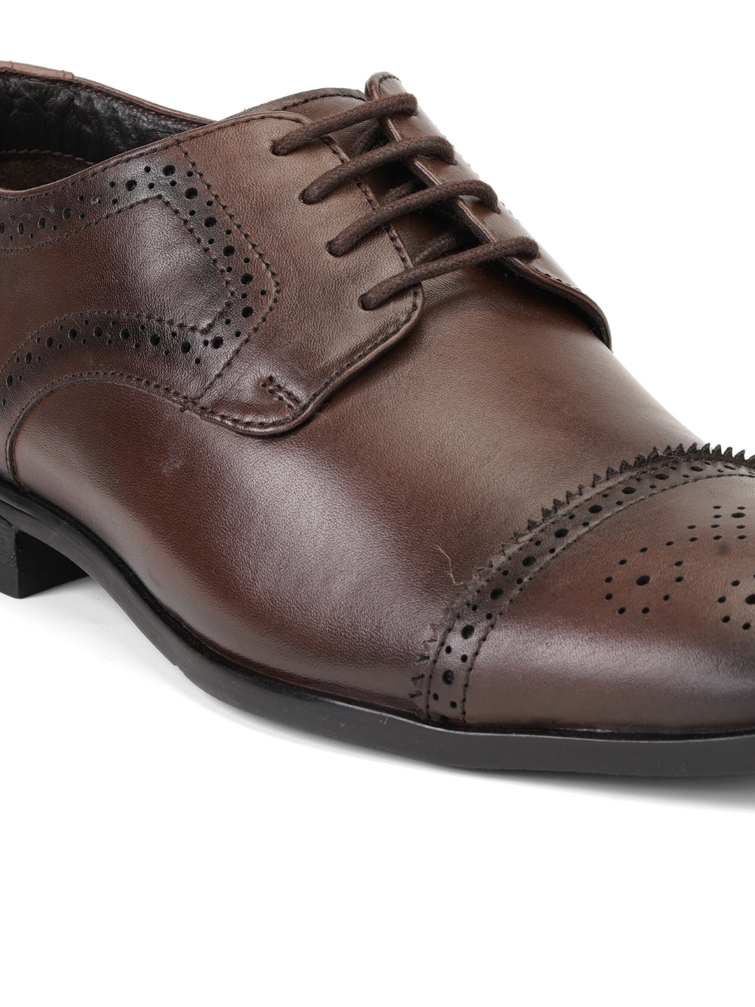 Top Brass Dark Brown Genuine Leather Derby Formal Shoes For Men Tbm021095 C258