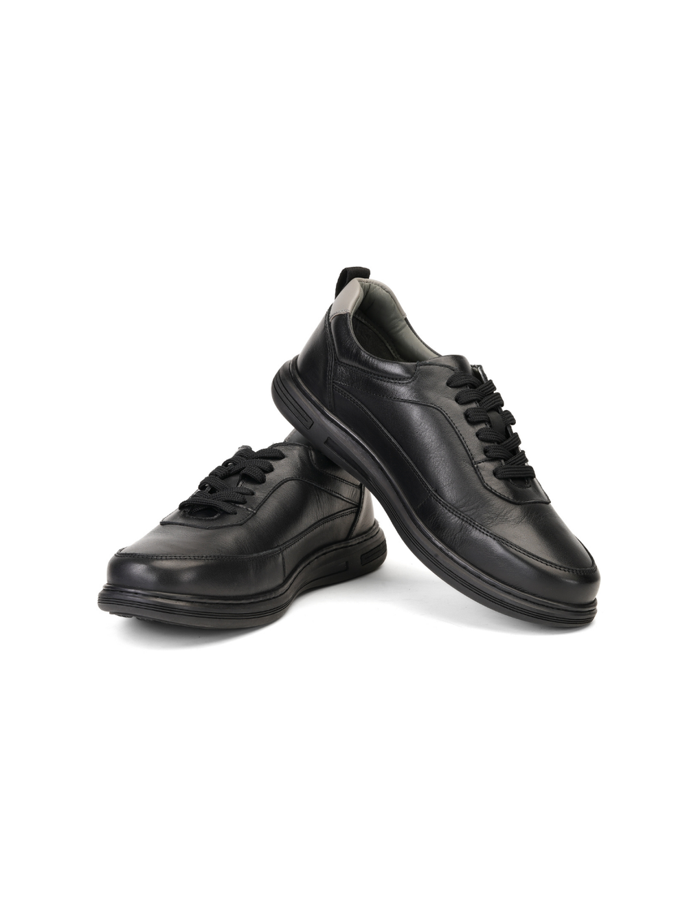 Extacy Black Genuine Leather Derby Casual Shoes For Men Exm010226 C001