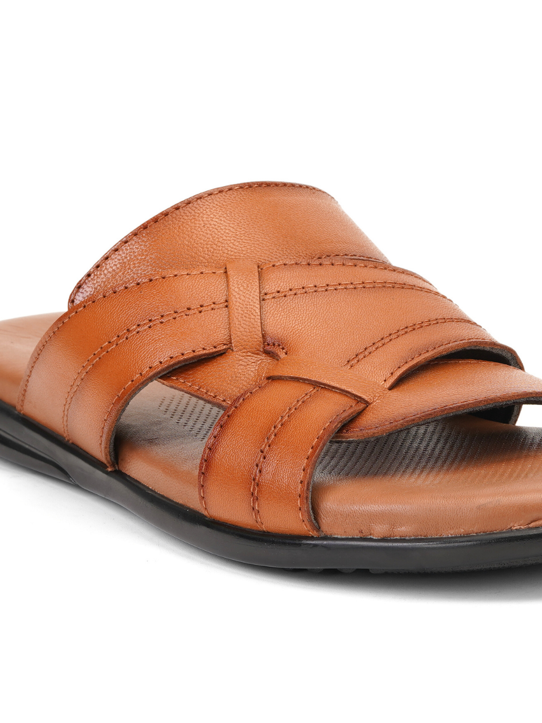 Comfort Walk Tan Genuine Leather Formal Slipper For Men Cwm041011 C006