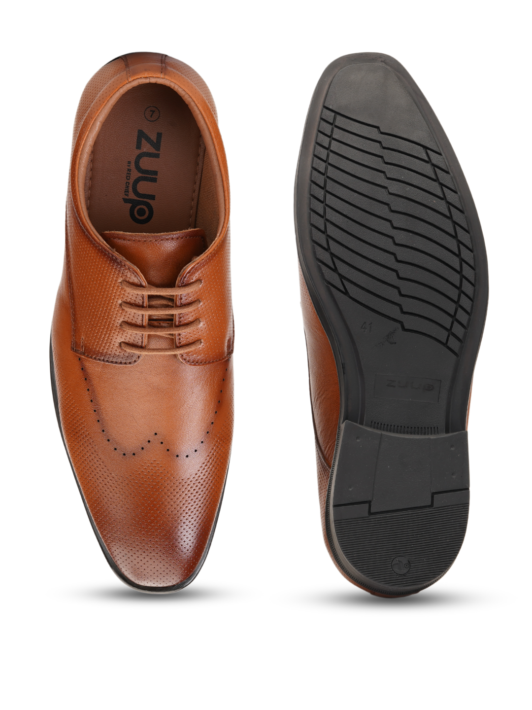 Zuup Tan Genuine Leather Derby Formal Shoes For Men Zfm021069 C006