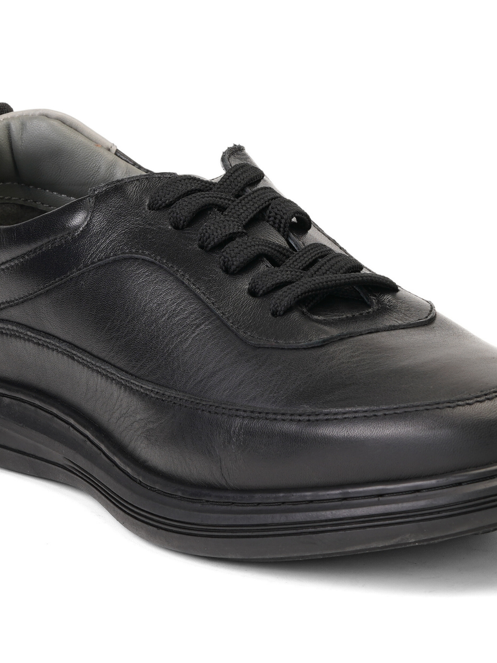 Extacy Black Genuine Leather Derby Casual Shoes For Men Exm010226 C001