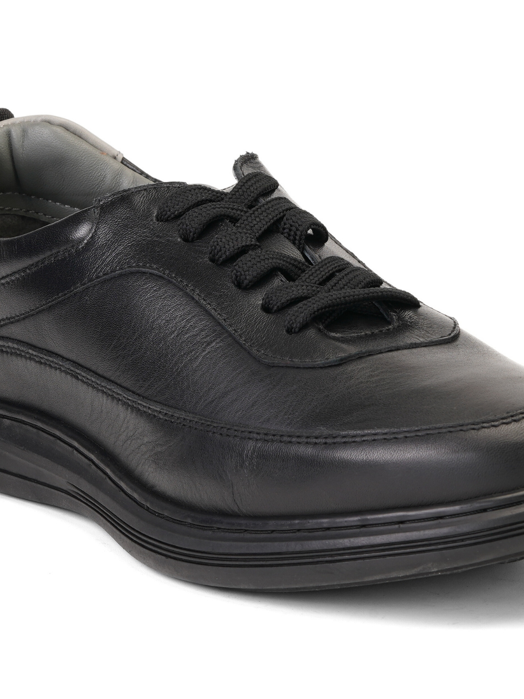 Extacy Black Genuine Leather Derby Casual Shoes For Men Exm010226 C001