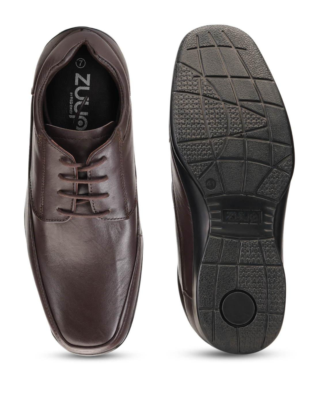 Zuup Brown Genuine Leather Derby Formal Shoes For Men Zfm021059 C003