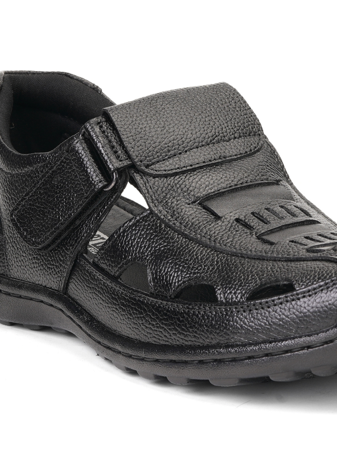 Comfort Walk Black Genuine Leather Pesawari Sandal For Men Cwm031016 C001