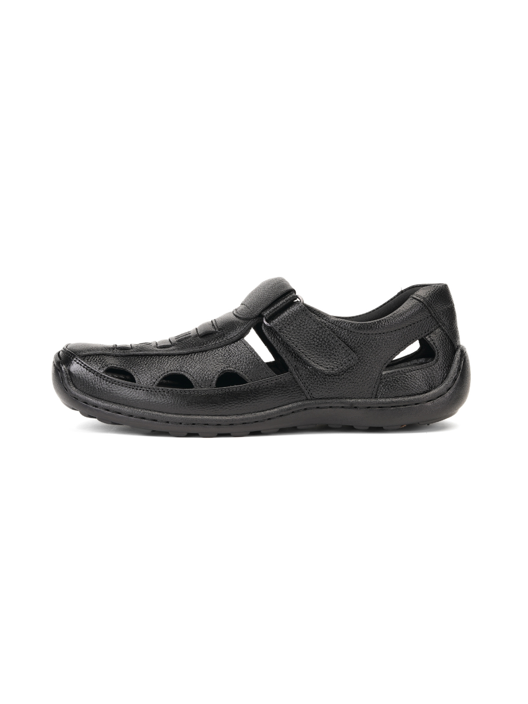 Comfort Walk Black Genuine Leather Pesawari Sandal For Men Cwm031016 C001