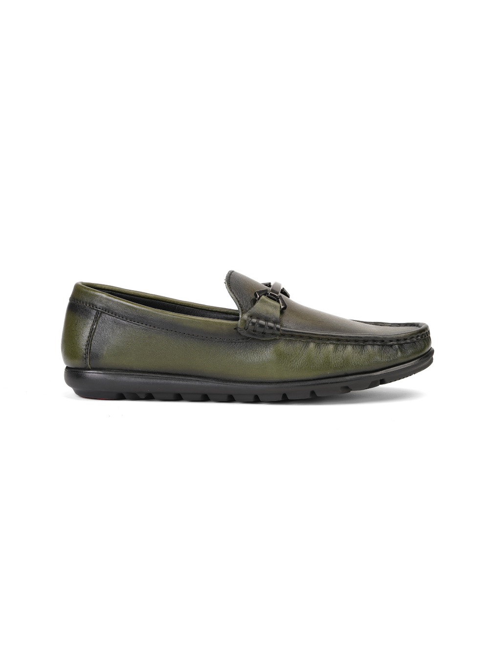 Extacy Olive Genuine Leather Loafer Sneaker For Men Exm010219 C084