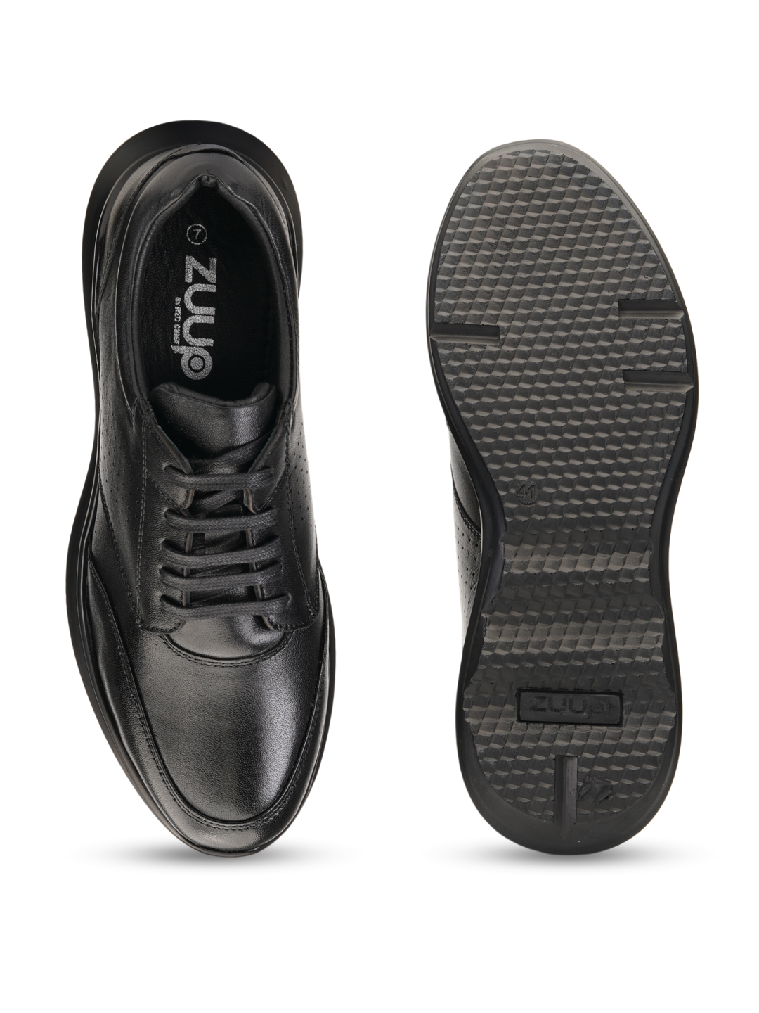 Zuup Black Genuine Leather Derby Formal Shoes For Men Zcm011046 C001