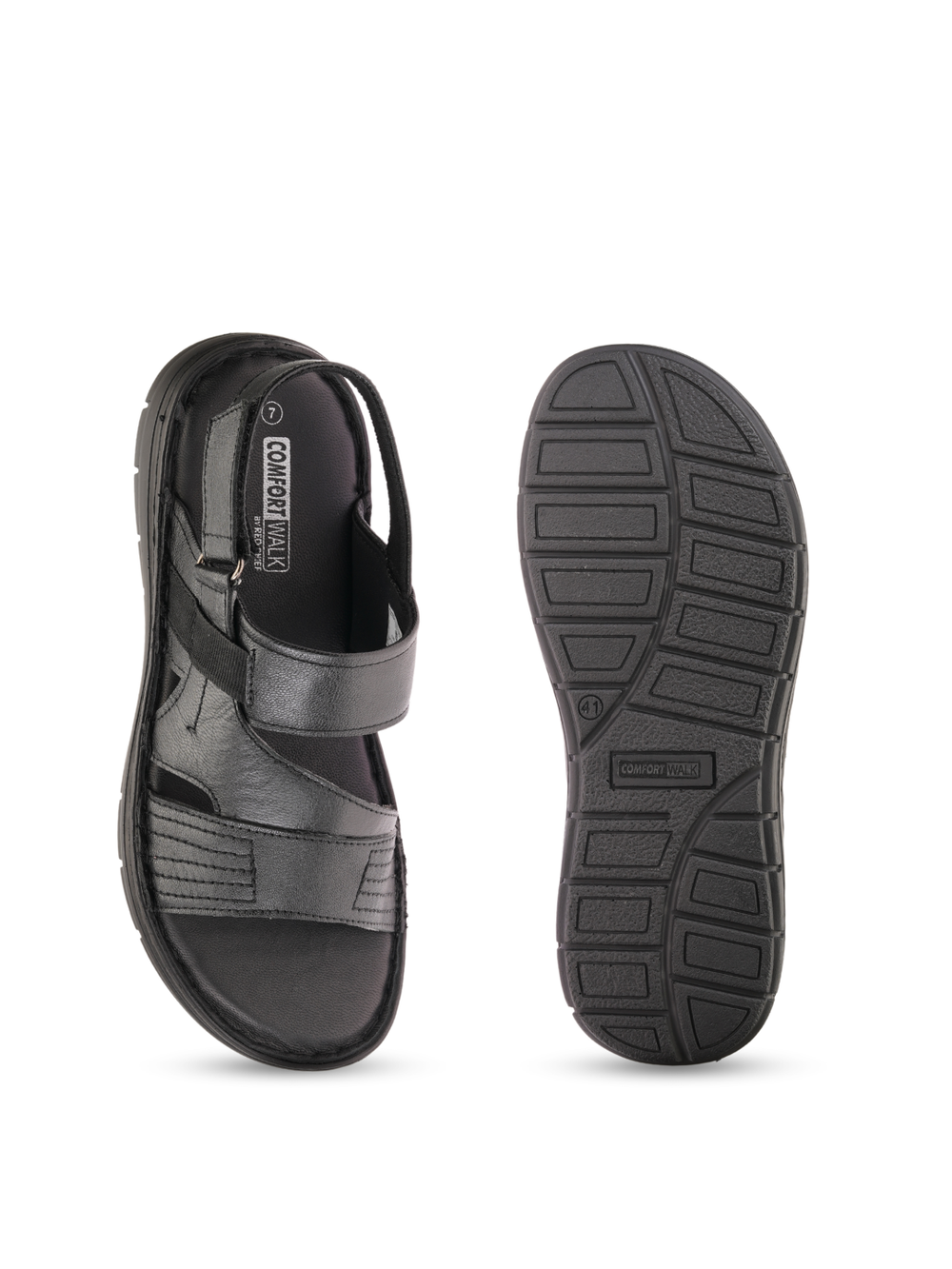 Comfort Walk Black Genuine Leather Formal Sandal For Men Cwm031010 C001