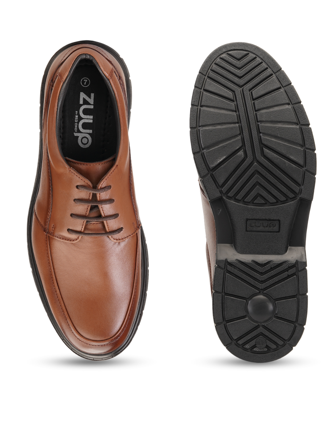 Zuup Tan Genuine Leather Derby Formal Shoes For Men Zfm021034 C006