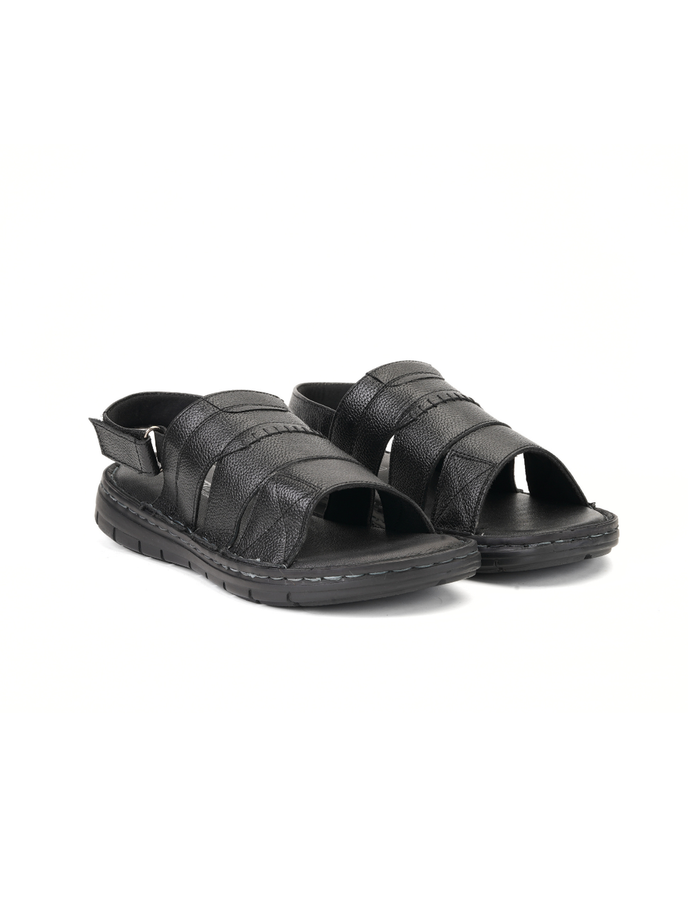 Comfort Walk Black Genuine Leather Formal Sandal For Men Cwm031009 C001