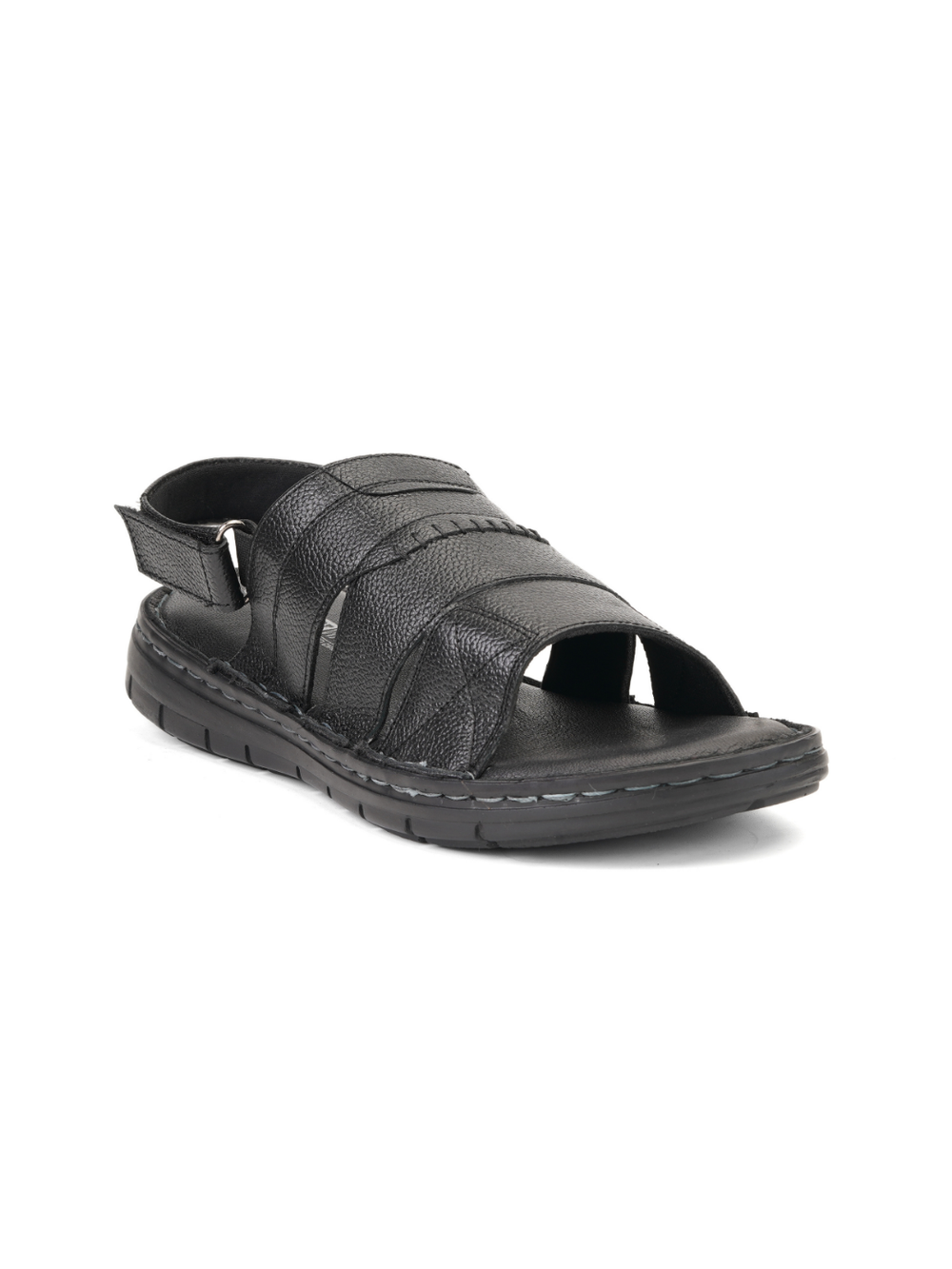 Comfort Walk Black Genuine Leather Formal Sandal For Men Cwm031009 C001