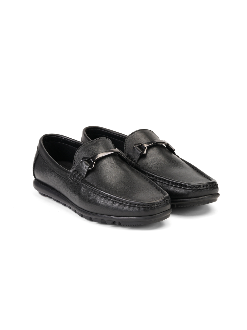 Extacy Black Genuine Leather Loafer Casual Shoes For Men Exm010219 C001