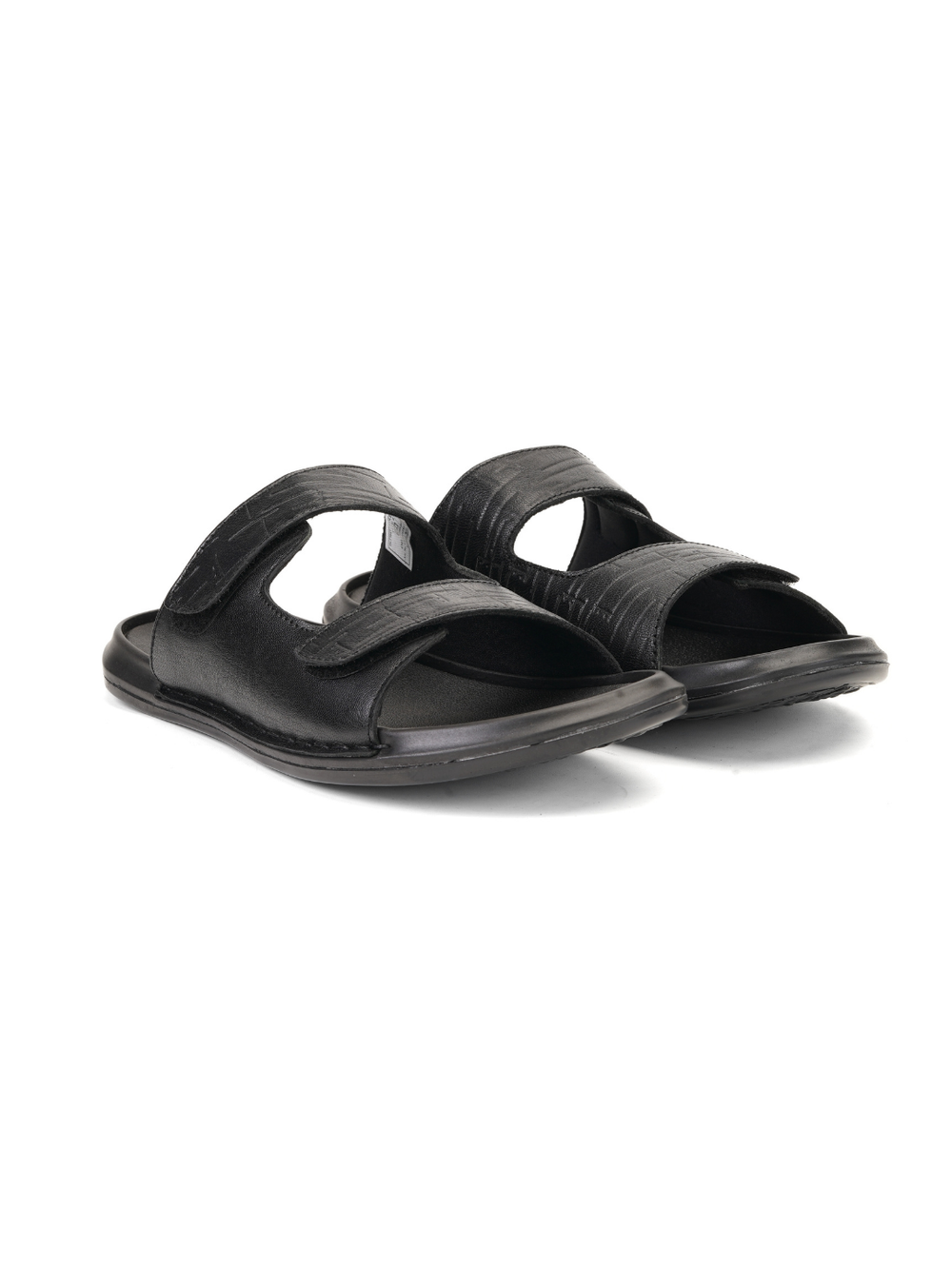 City Magic Black Genuine Leather Casual Slipper For Men Cmm041012 C001