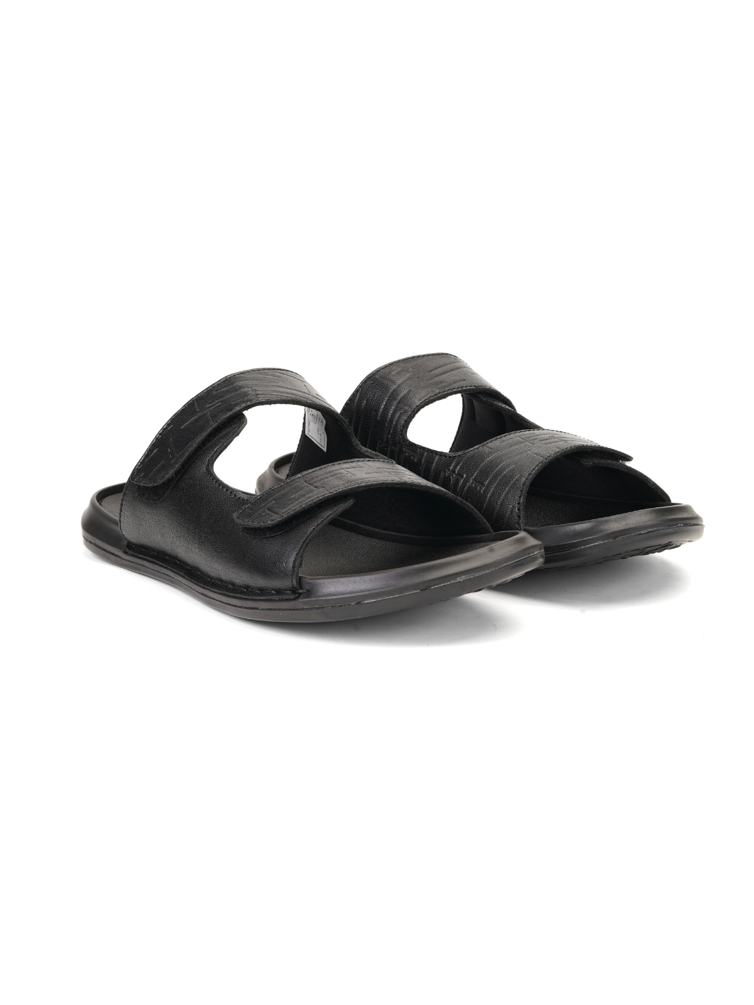 City Magic Black Genuine Leather Casual Slipper For Men Cmm041012 C001