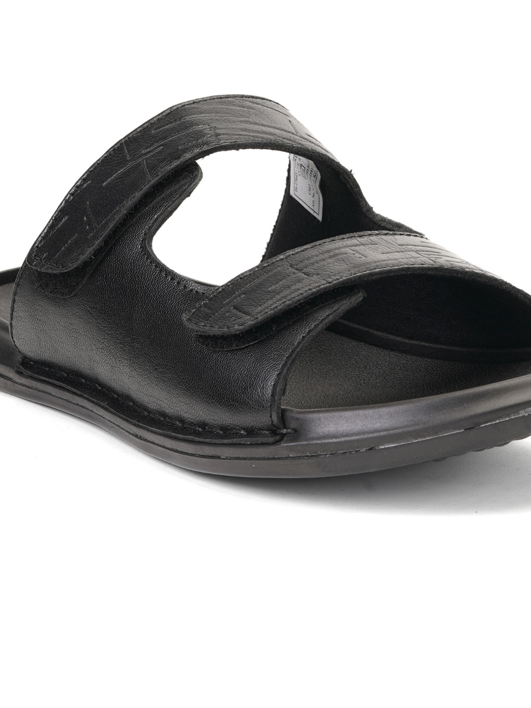 City Magic Black Genuine Leather Casual Slipper For Men Cmm041012 C001