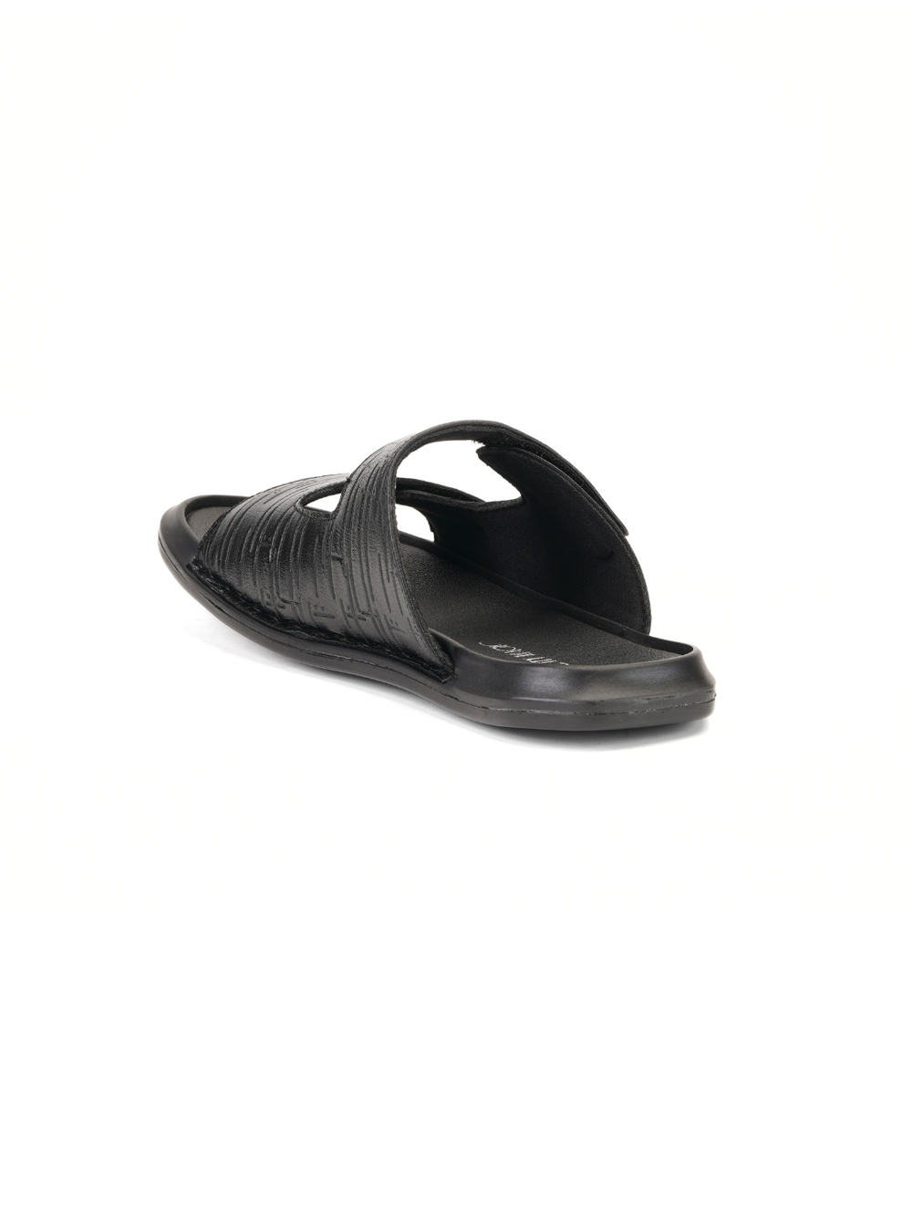 City Magic Black Genuine Leather Casual Slipper For Men Cmm041012 C001