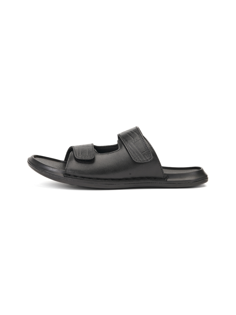 City Magic Black Genuine Leather Casual Slipper For Men Cmm041012 C001