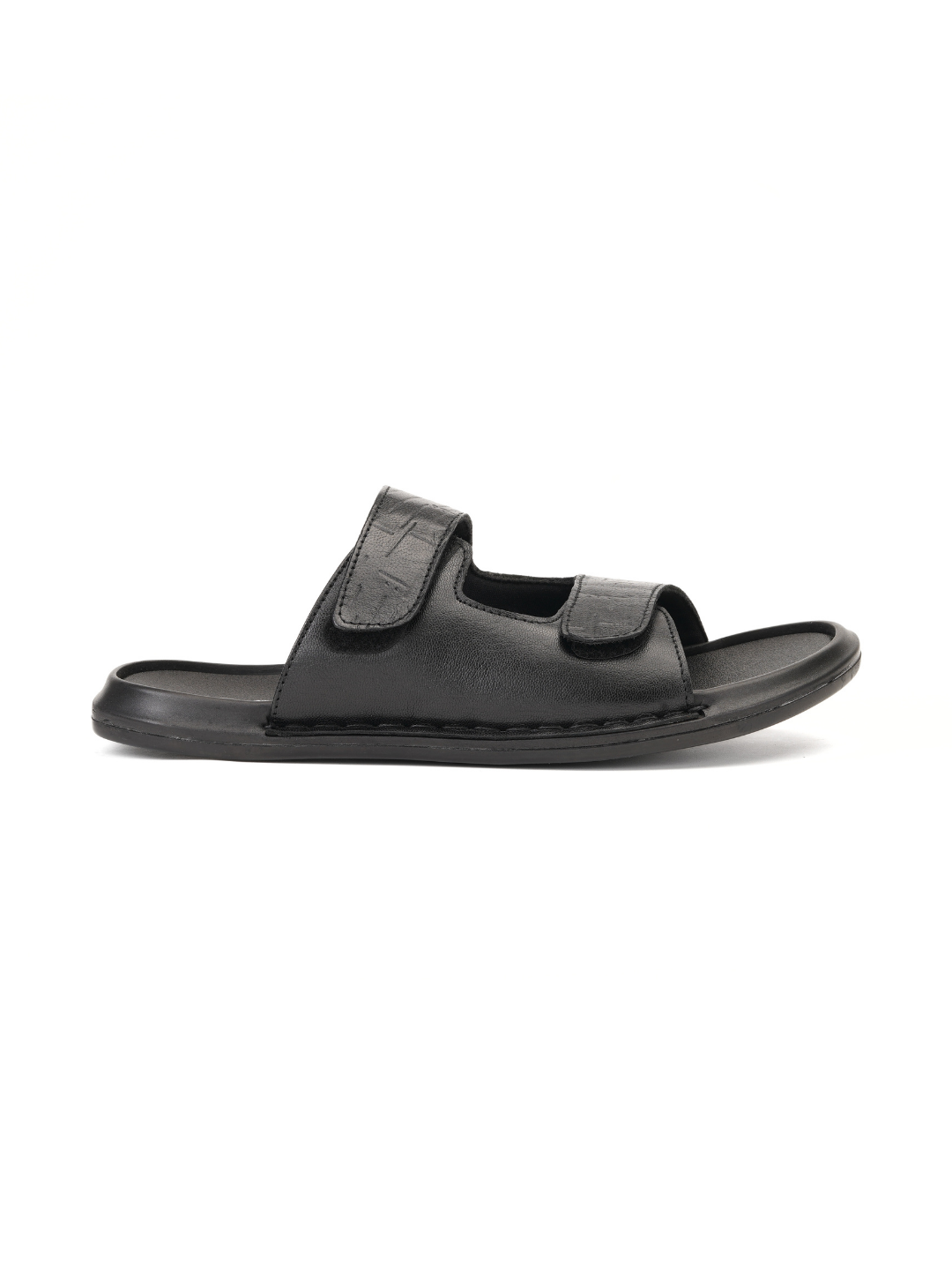 City Magic Black Genuine Leather Casual Slipper For Men Cmm041012 C001