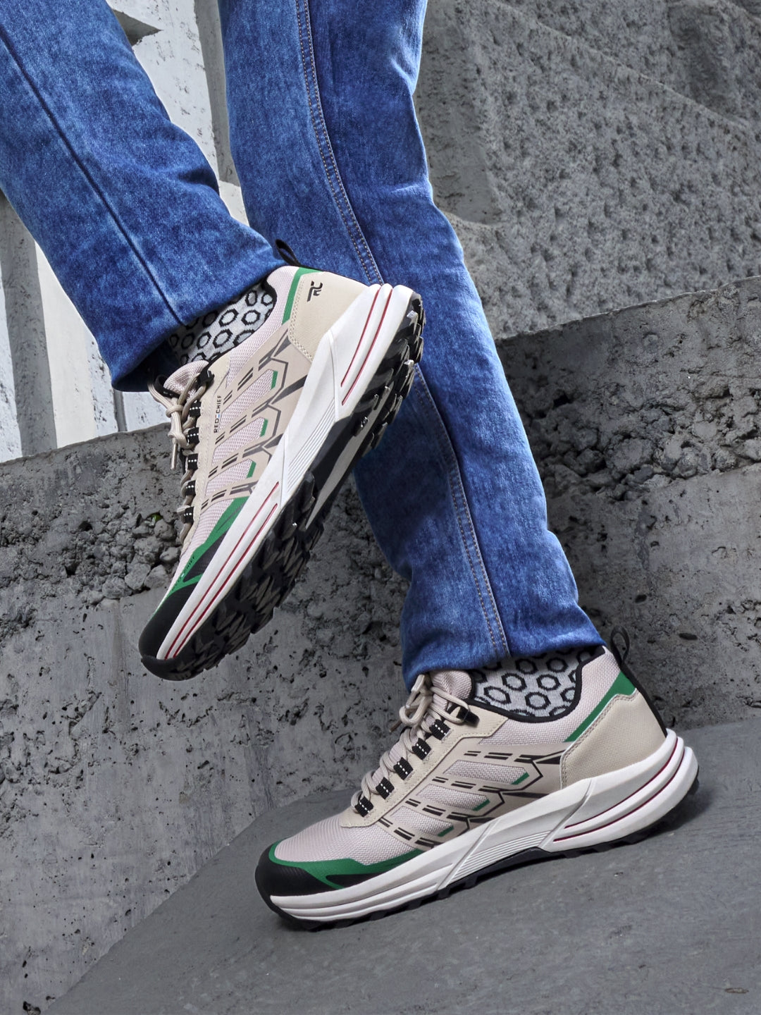 Red Chief Sports Travosole Of.White-Br.Green Hiking Shoes For Men H20040 F043