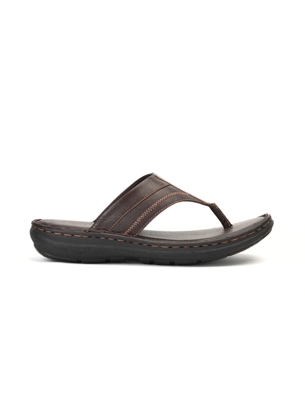 City Magic Brown Genuine Leather Thong Slipper For Men Cmm041011 C003
