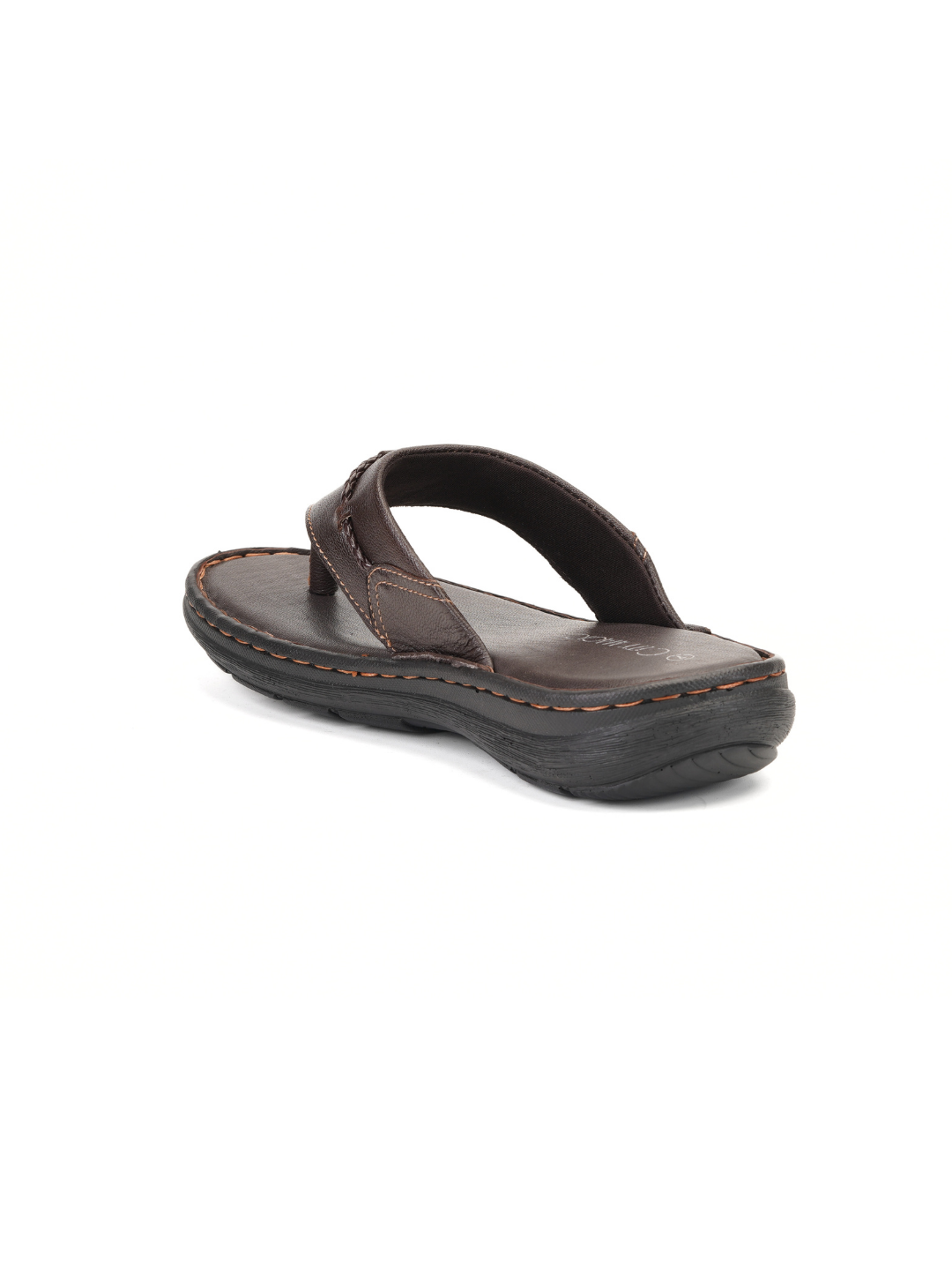 City Magic Brown Genuine Leather Thong Slipper For Men Cmm041009 C003
