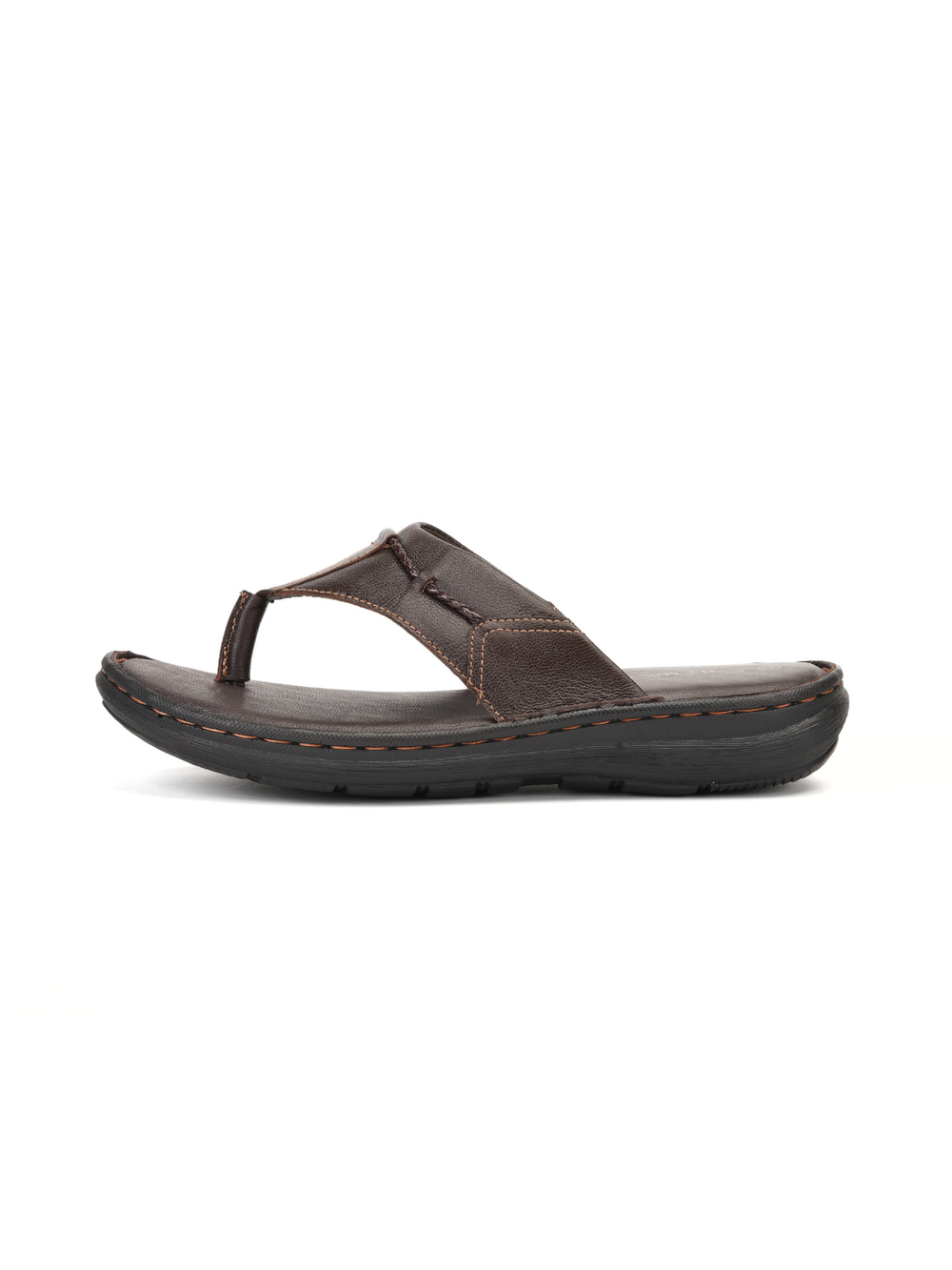 City Magic Brown Genuine Leather Thong Slipper For Men Cmm041009 C003