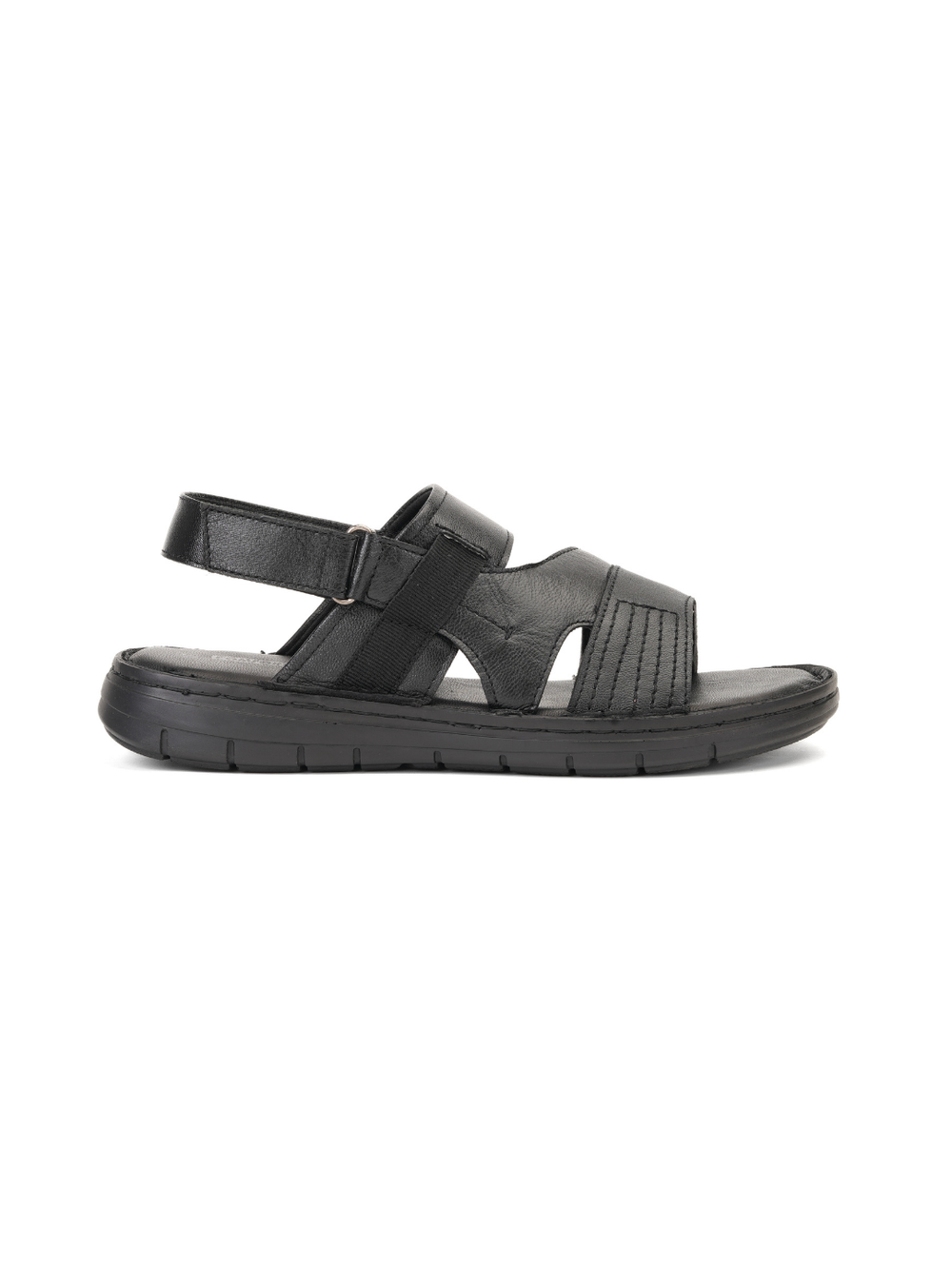 Comfort Walk Black Genuine Leather Formal Sandal For Men Cwm031010 C001