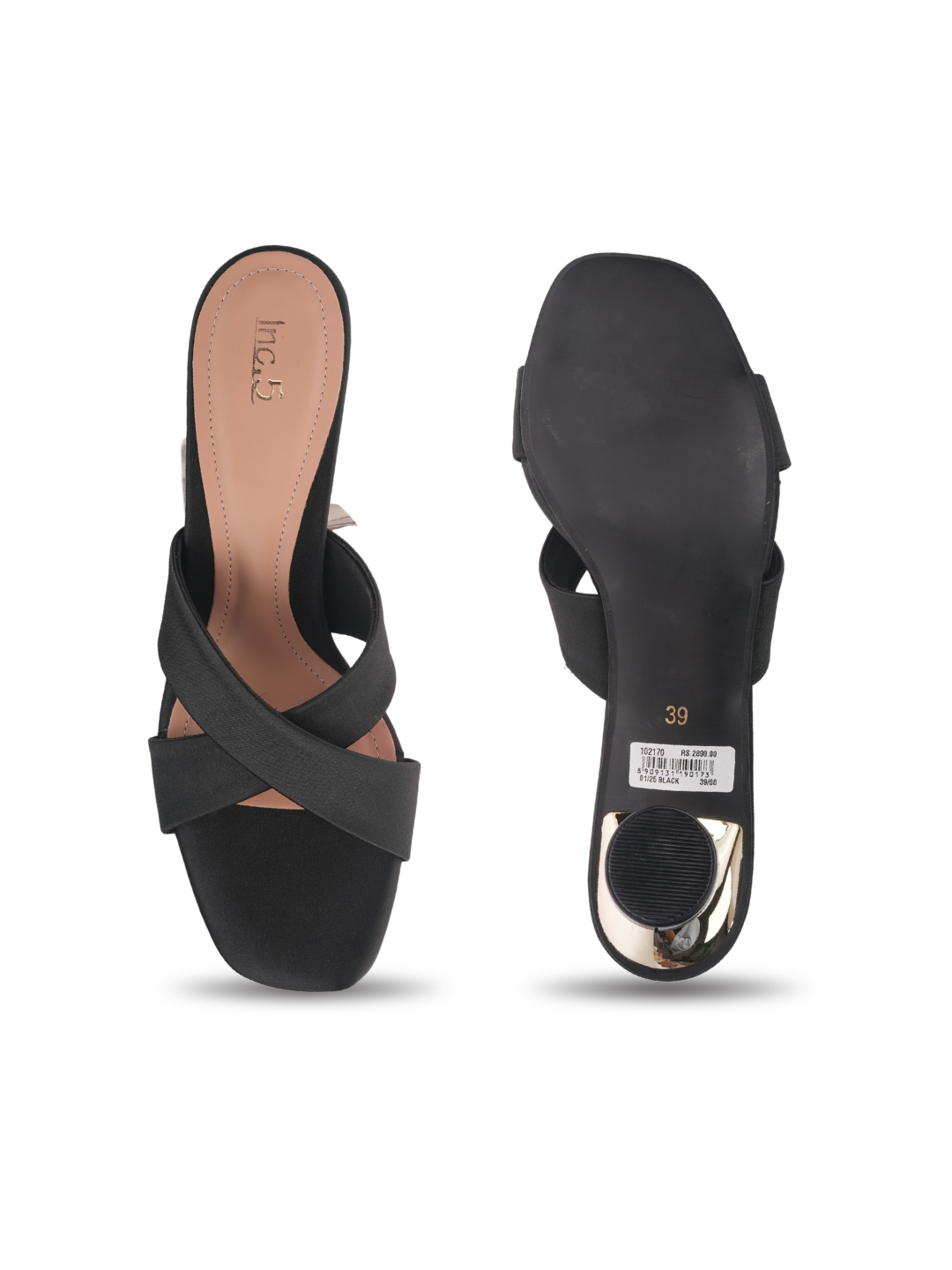 Inc.5 Black Sandal For Women 102170 C001