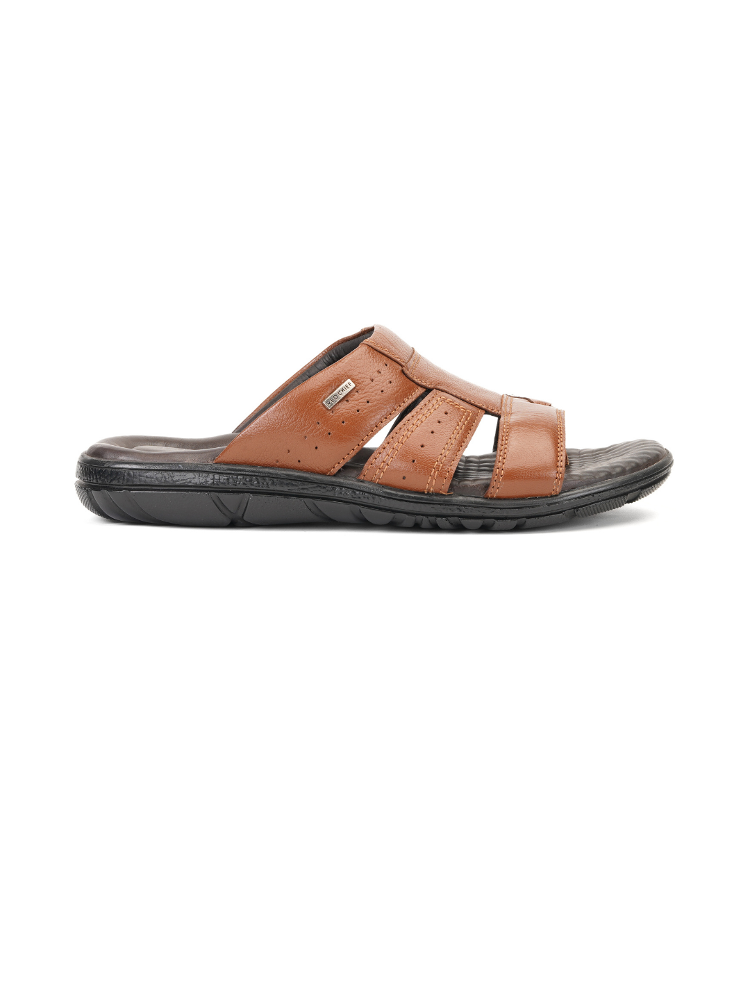 Red Chief Tan Genuine Leather Sandal Slipper For Men Rc 4035 C006
