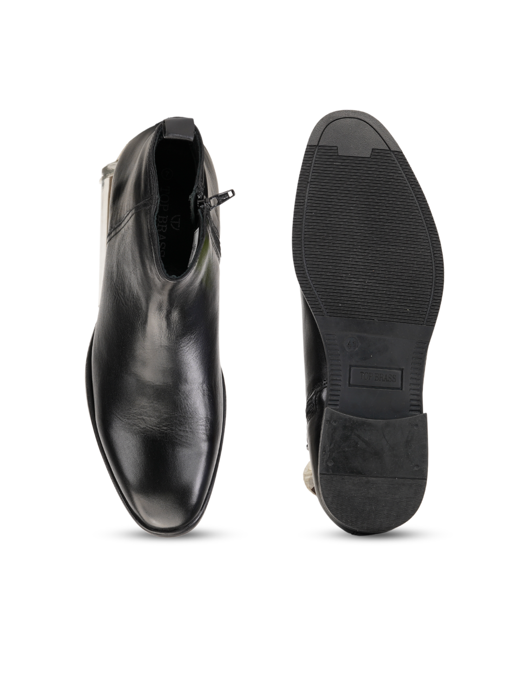 Top Brass Black Genuine Leather Oxford Formal Shoes For Men Tbm021103 C001