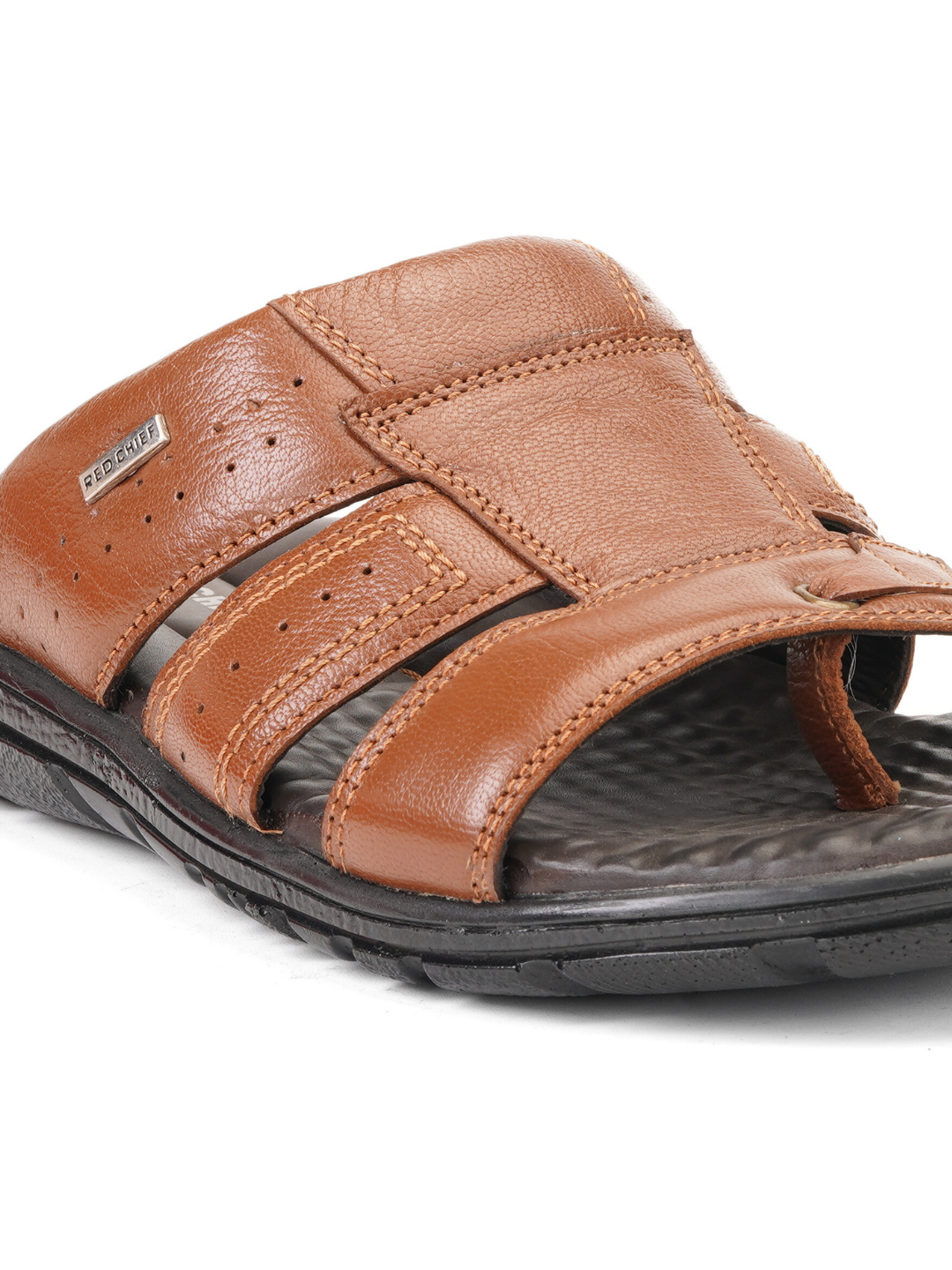 Red Chief Tan Genuine Leather Sandal Slipper For Men Rc 4035 C006