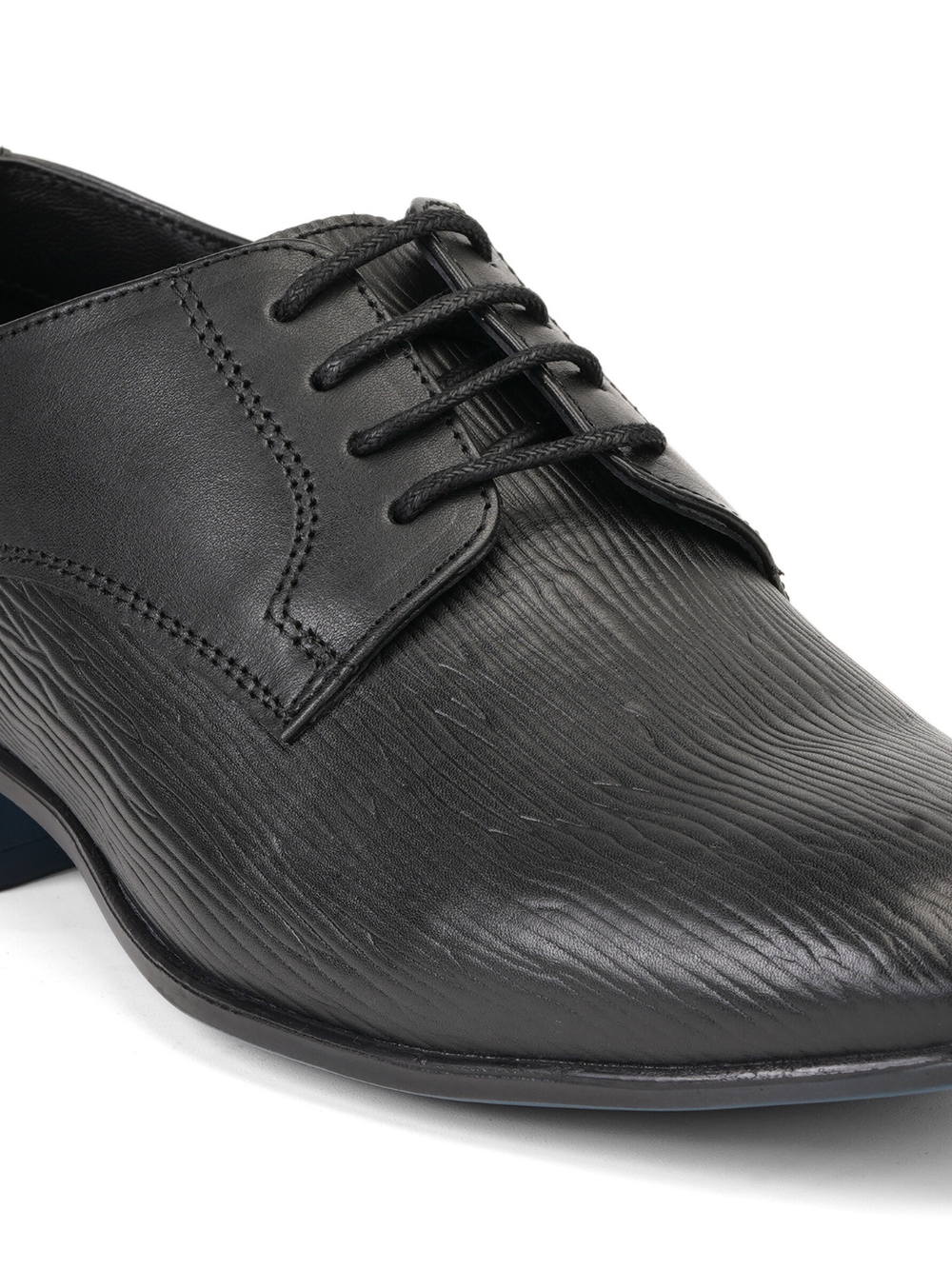 Top Brass Black Genuine Leather Derby Formal Shoes For Men Tbm021080 C001