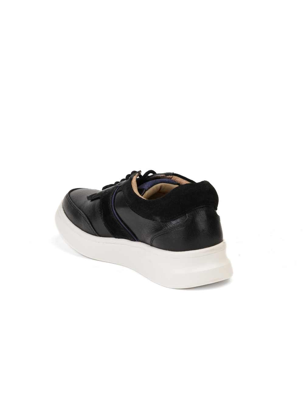 Extacy Black Genuine Leather Sneaker For Men Exm010202 C001