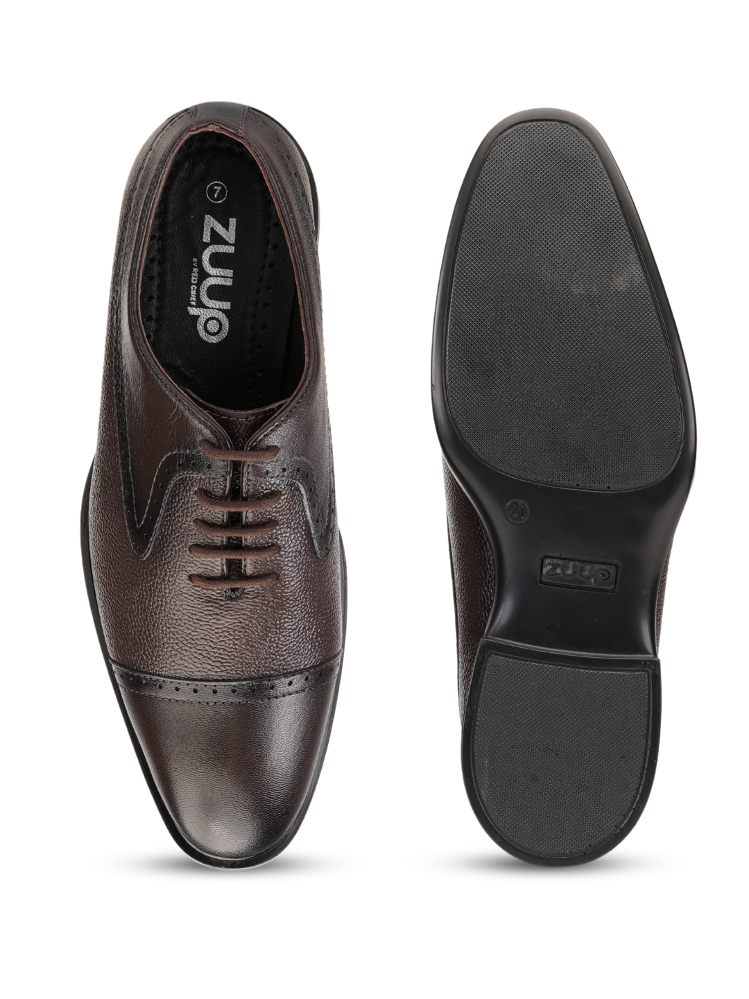 Zuup Brown Genuine Leather Oxford Casual Shoes For Men Zcm011030 C003