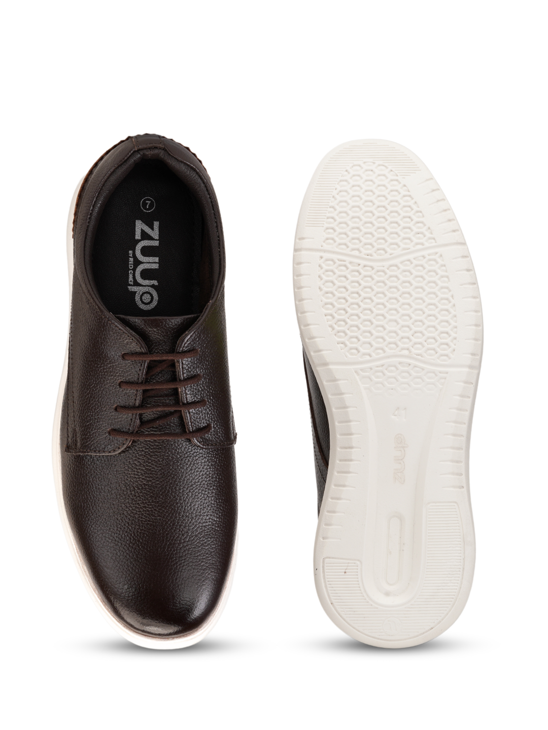 Zuup Brown Genuine Leather Derby Casual Shoes For Men Zcm011007 C003