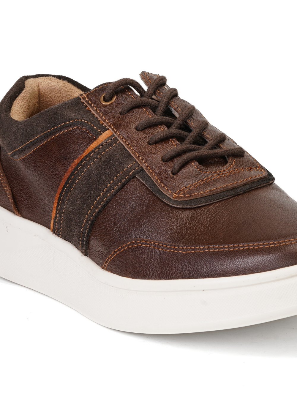 Extacy Brown Genuine Leather Sneaker For Men Exm010202 C003