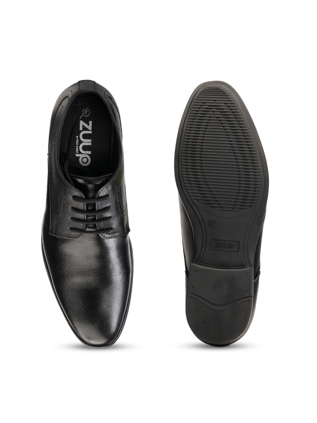 Zuup Black Genuine Leather Derby Formal Shoes For Men Zfm021071 C001