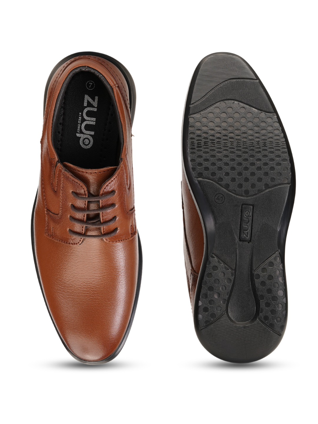 Zuup Tan Genuine Leather Derby Formal Shoes For Men Zfm021014 C006