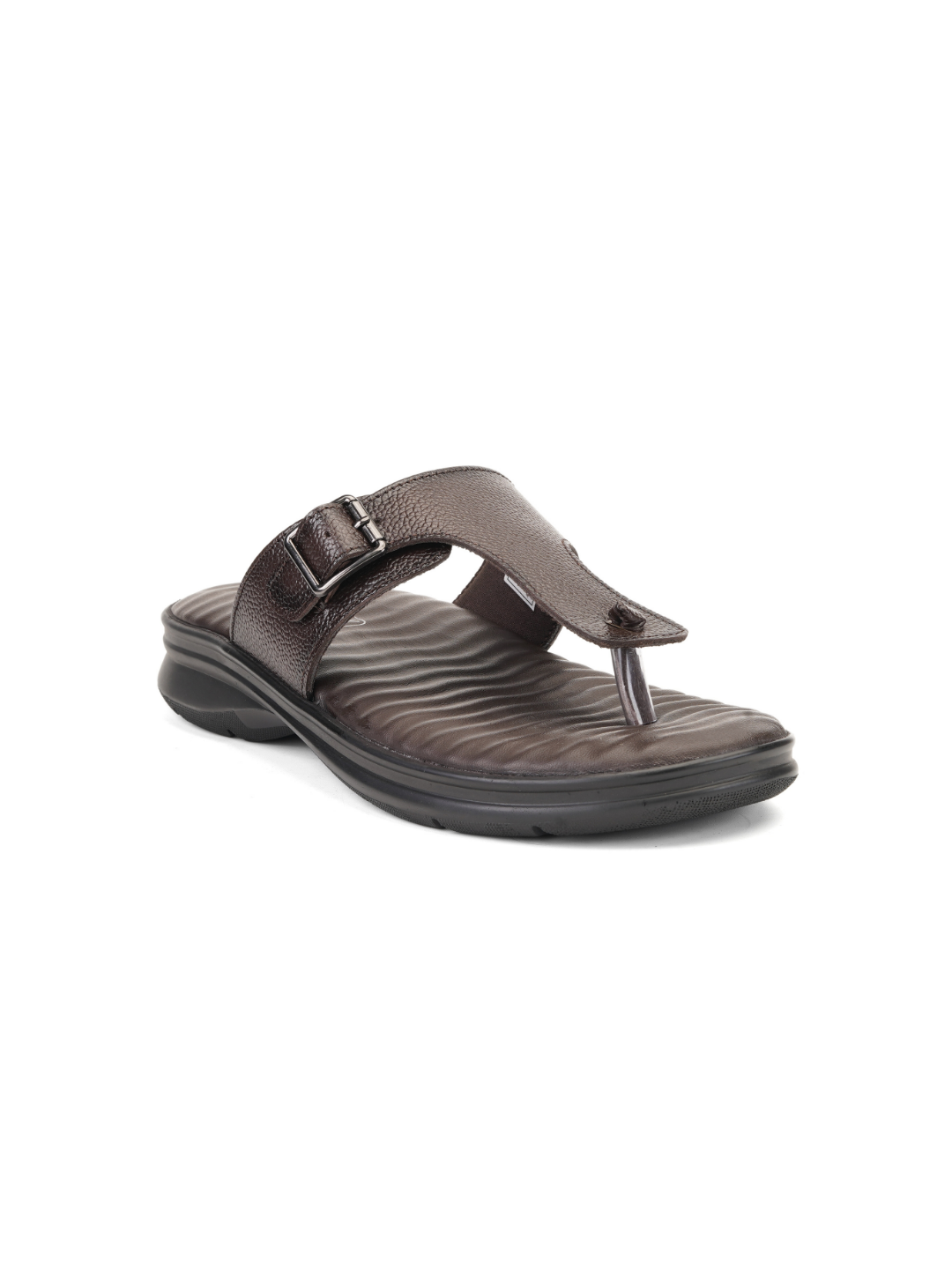 Comfort Walk Dark Brown Genuine Leather Toe Ring Slipper For Men Cwm041013 C258