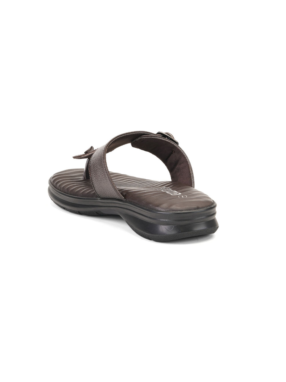 Comfort Walk Dark Brown Genuine Leather Toe Ring Slipper For Men Cwm041013 C258