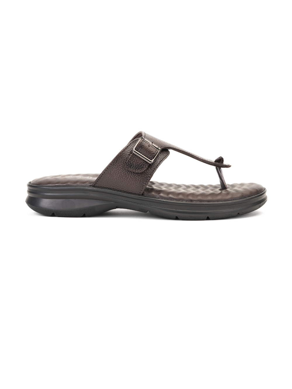 Comfort Walk Dark Brown Genuine Leather Toe Ring Slipper For Men Cwm041013 C258