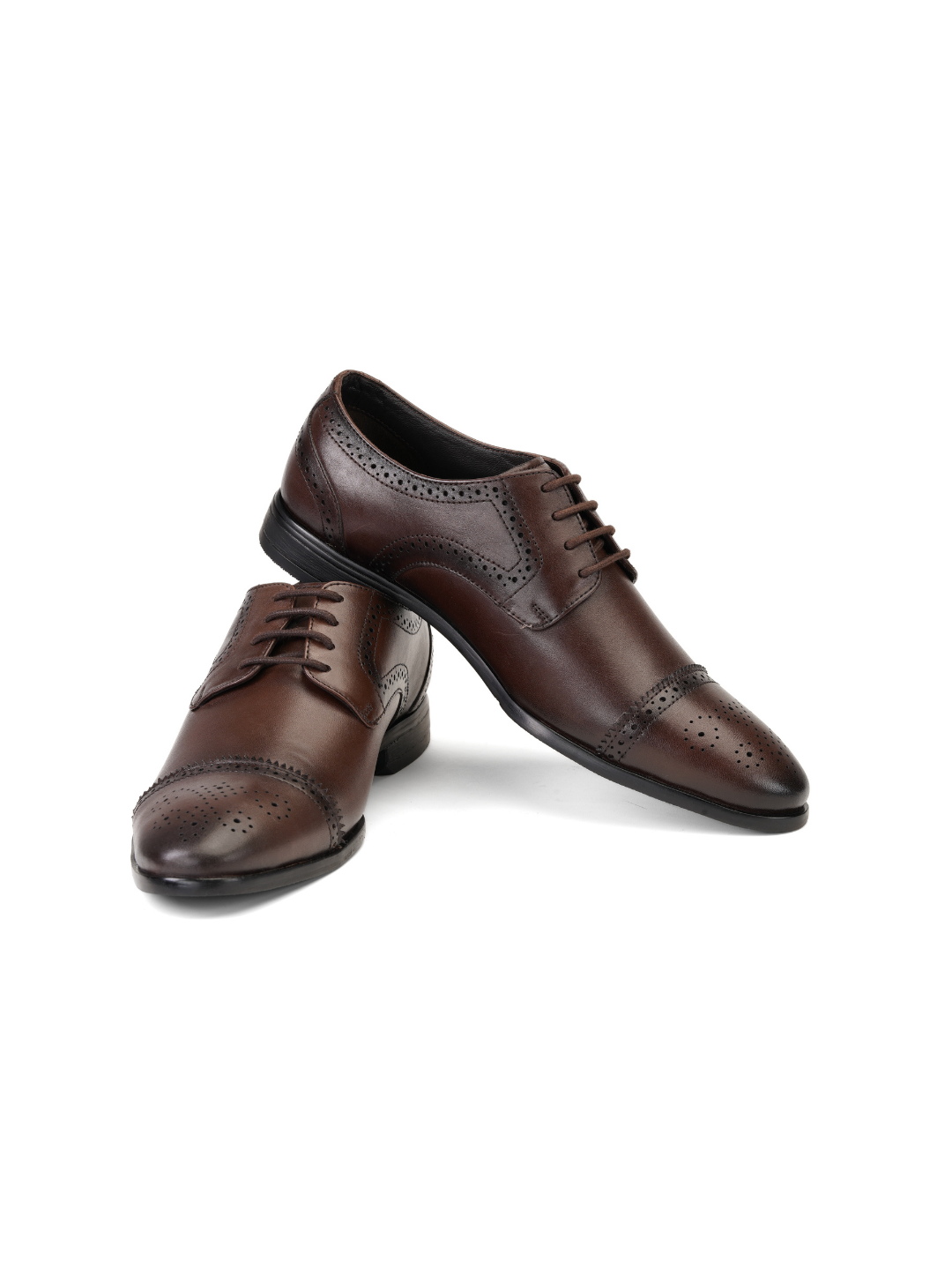 Top Brass Dark Brown Genuine Leather Derby Formal Shoes For Men Tbm021095 C258