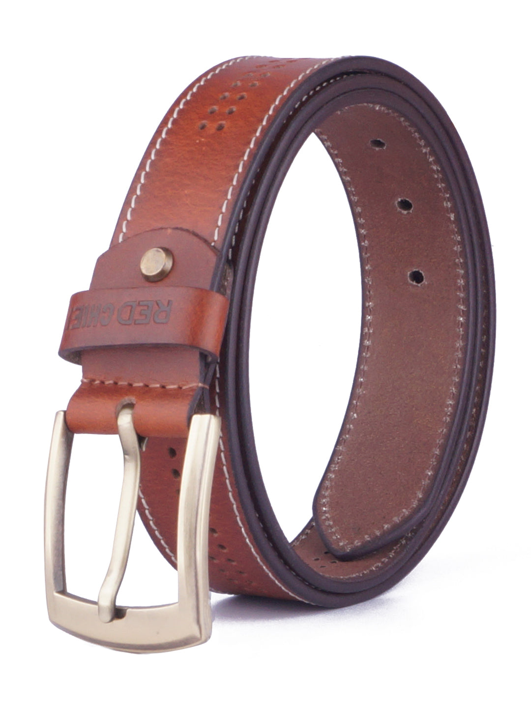 Red Chief Tan Leather Casual Belt For Men A80303 006