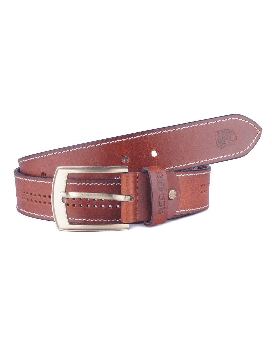 Red Chief Tan Leather Casual Belt For Men A80303 006