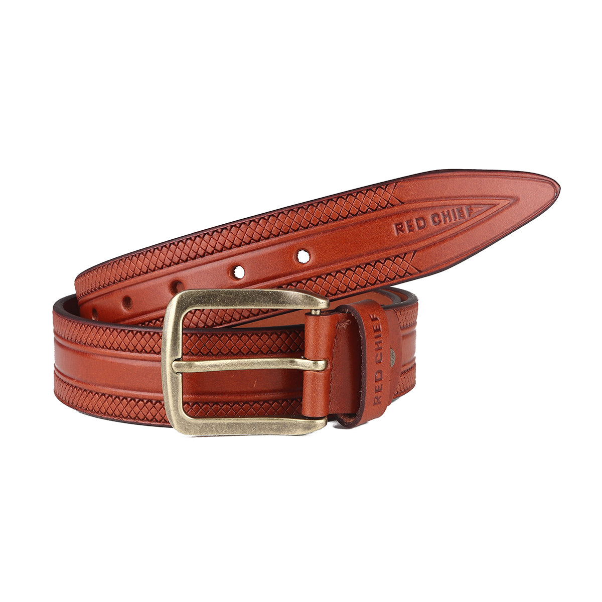 Red Chief Tan Leather Casual Belt For Men A80395 006
