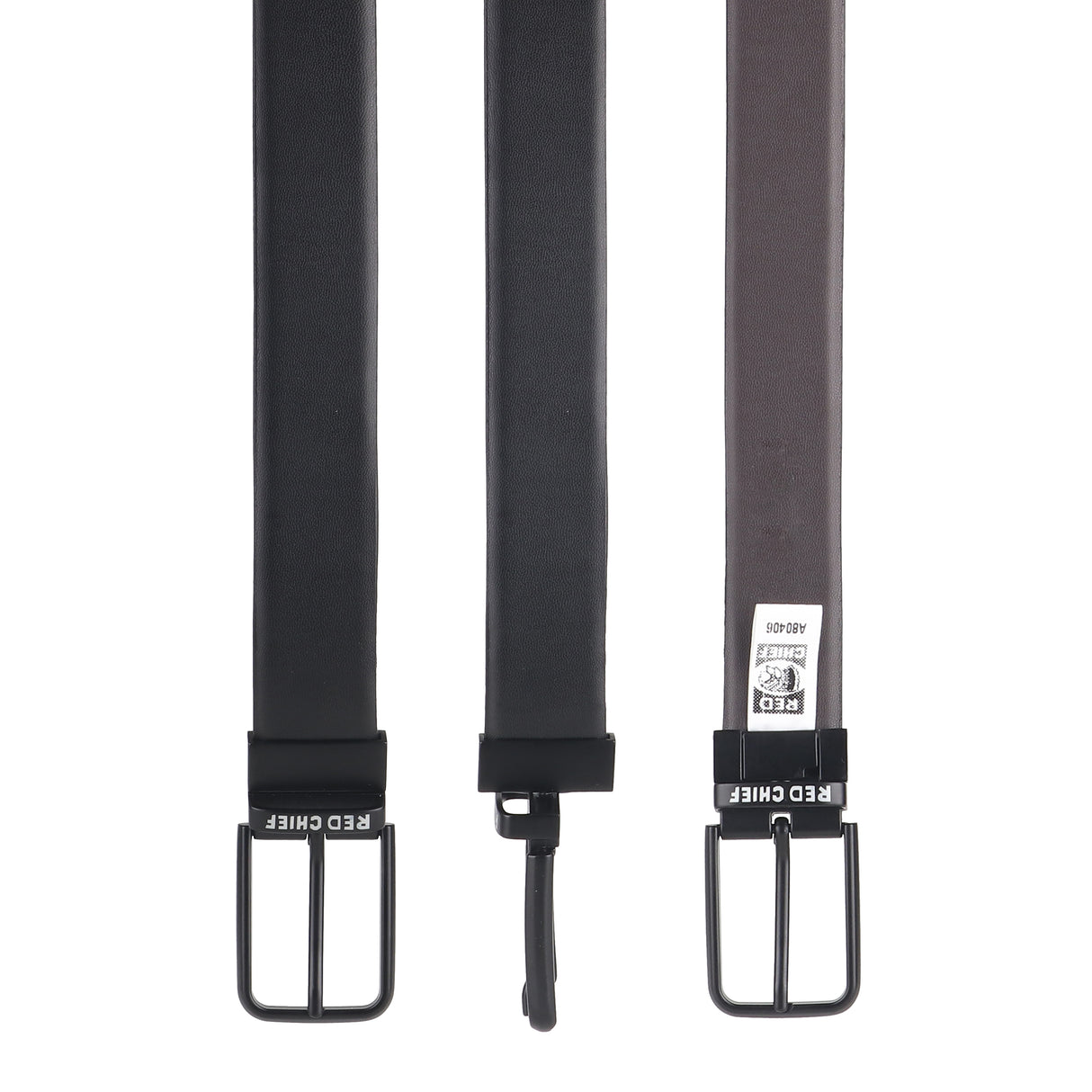 Red Chief Black/Brown Leather Formal Belt For Men A80406 117