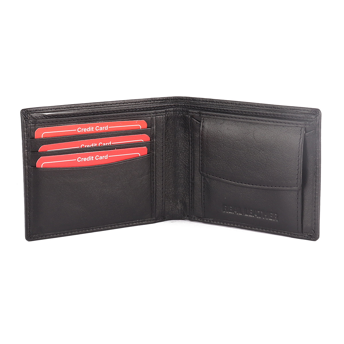 Red Chief Black Leather Wallet For Men A90144 001