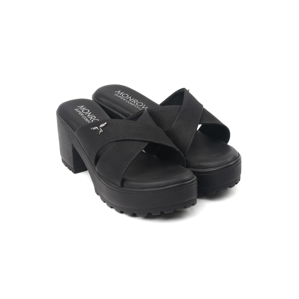 Monrow Black Sandal For Women Bd24Hb982Bl C001