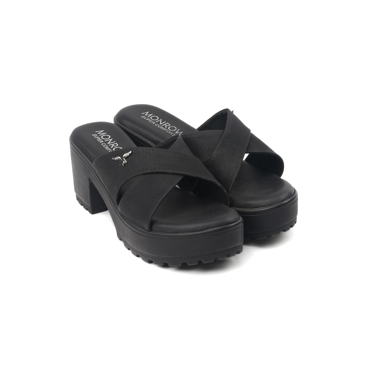 Monrow Black Sandal For Women Bd24Hb982Bl C001