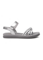 Silver sandal with Grey sole on a white background